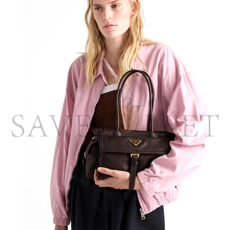 PRADA EXPLORE MEDIUM NAPPA LEATHER TOTE BAG 1BG596 (31*17*11cm)